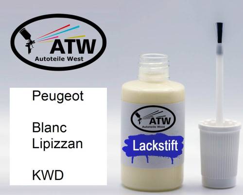 Peugeot, Blanc Lipizzan, KWD: 20ml Lackstift, von ATW Autoteile West.